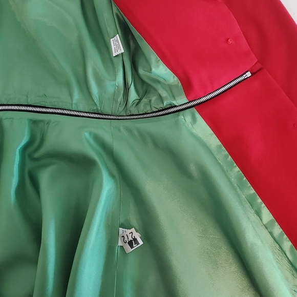 Tracy Feith Like New Red Blazer Suit Jacket Satin Lined w/Removable Peplum Sz 4 - Picture 8 of 16